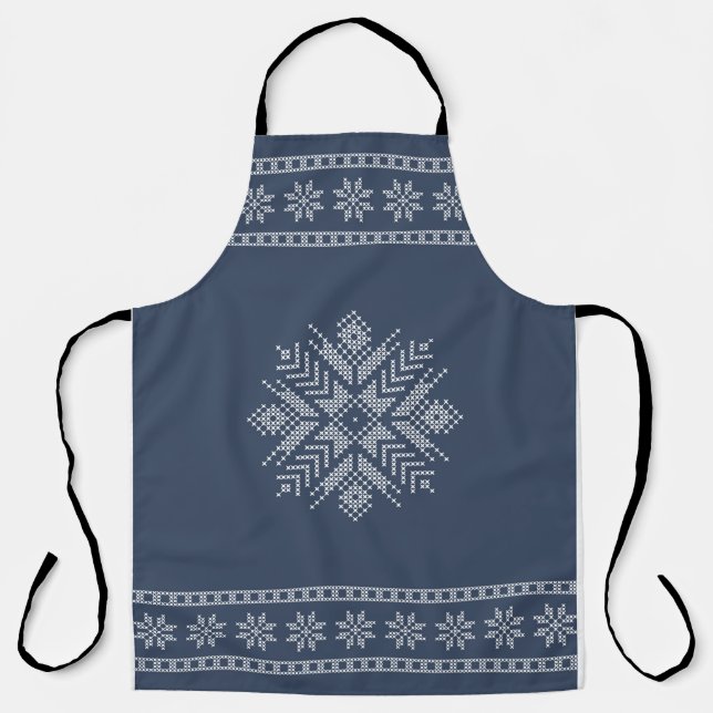 Christmas cross stitch snowflake design apron (Front)