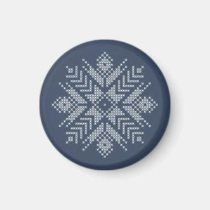 Christmas cross stitch snowflake design magnet