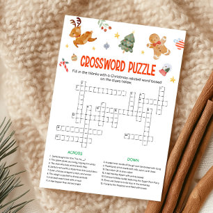 Christmas Crossword Puzzle Game Holiday Card