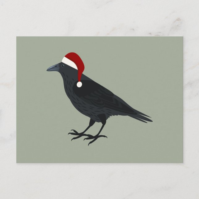 Christmas Crow Holiday Postcard (Front)