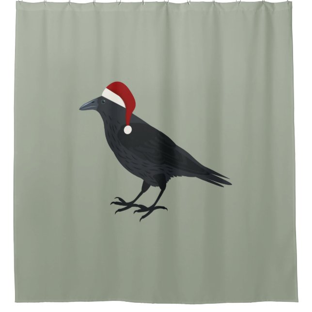 Christmas Crow Shower Curtain (Front)