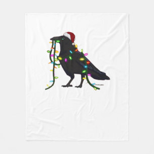 Christmas Crow Tis The Season Fleece Blanket