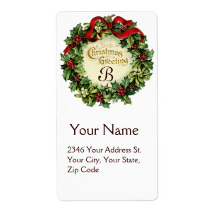 CHRISTMAS CROWN WITH MISTLETOES AND HOLLY BERRIES