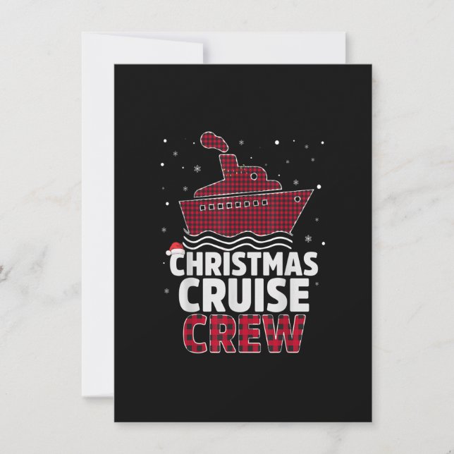 Christmas Cruise Crew Buffalo Santa Hat Christmas  Invitation (Front)