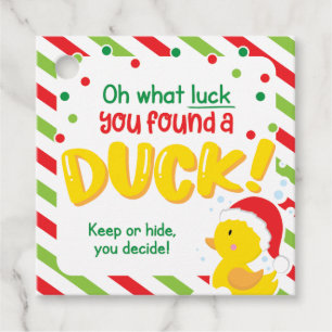 Christmas Cruise Duck Square Tags, Green Favour Tags