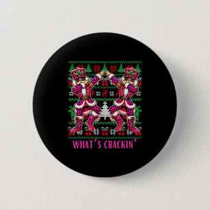 Christmas Crushing It Nutcracker - Funny Retro Ugl 6 Cm Round Badge