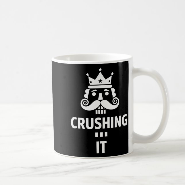 Christmas Crushing It Nutcracker - Funny Retro Ugl Coffee Mug (Right)