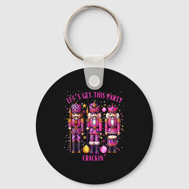 Christmas Crushing It Nutcracker - Funny Retro Ugl Key Ring (Front)