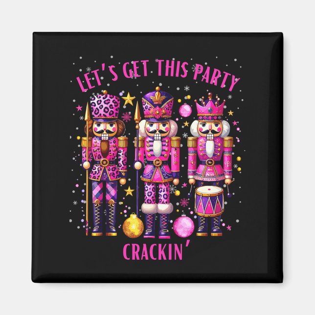 Christmas Crushing It Nutcracker - Funny Retro Ugl Magnet (Front)