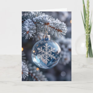 Christmas Crystal Snowflake Ornament Card