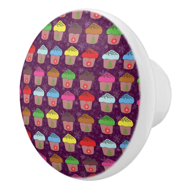 Christmas cup cakes ceramic knob (Right)