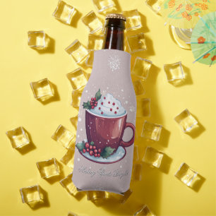 Christmas Cup of Hot Chocolate   Blush Pink Bottle Cooler
