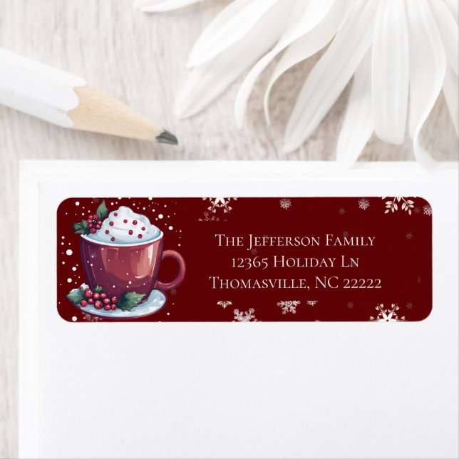 Christmas Cup of Hot Chocolate Personalised Red (Insitu)