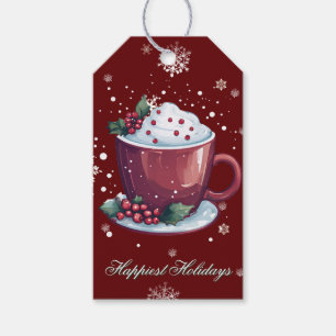 Christmas Cup of Hot Chocolate Red Gift Tags