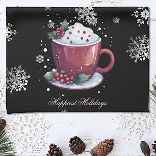 Christmas Cup of Hot Chocolate Tea Towel
