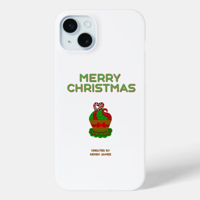 Christmas Cupcake Apple iPhone 15 Plus Case (Back)