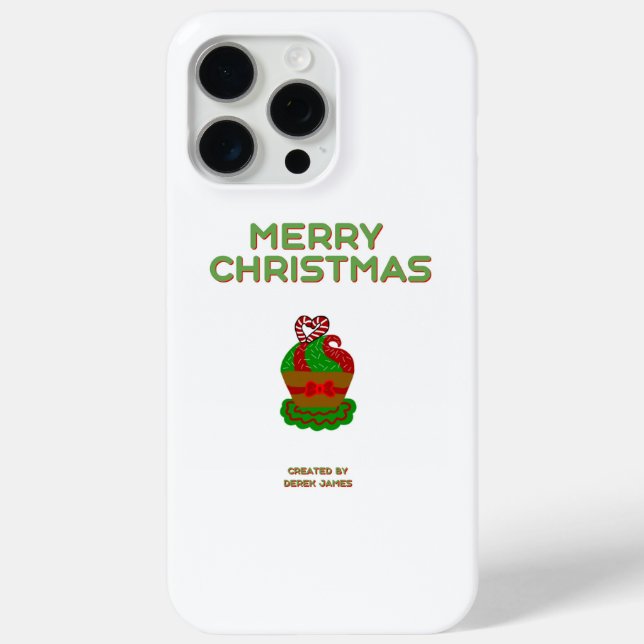 Christmas Cupcake Apple iPhone 15 Pro Max Case (Back)