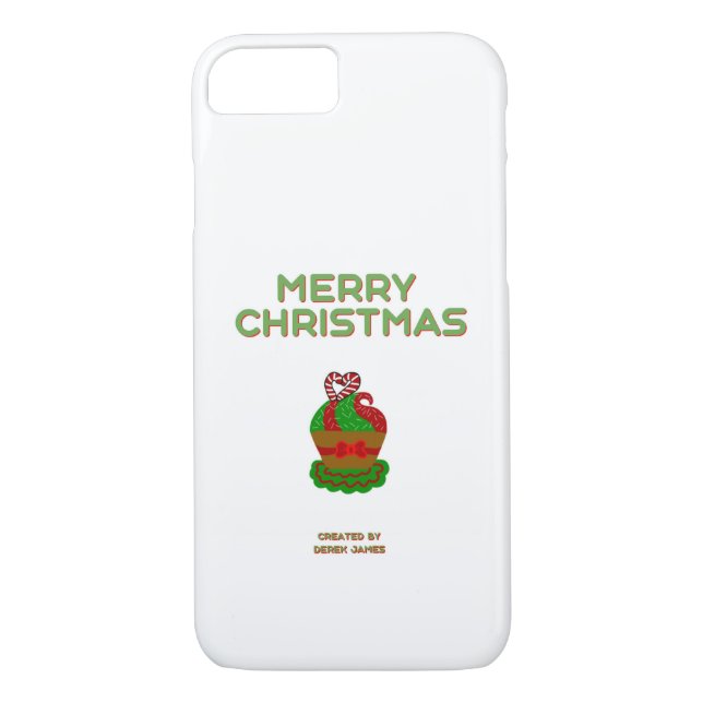 Christmas Cupcake Apple iPhone 8/7 Case (Back)