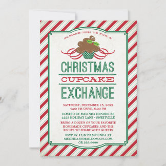 Christmas Cupcake Exchange Party Invitation