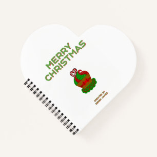 Christmas Cupcake Heart Shaped Spiral Notebook