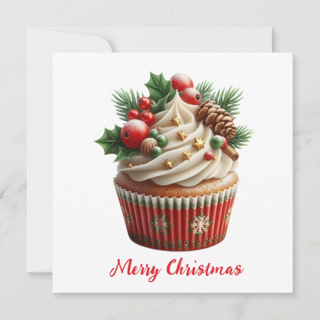 Christmas Cupcake Holiday Card (Front)