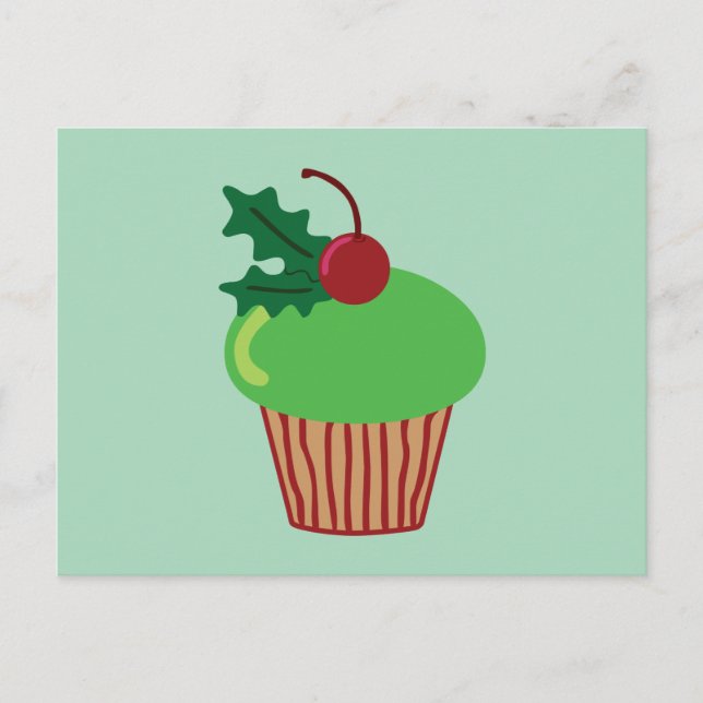 Christmas Cupcake Holiday Postcard (Front)