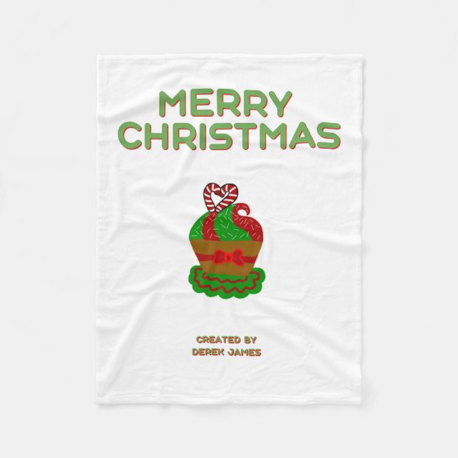 Christmas Cupcake Small Fleece Blanket (Front)
