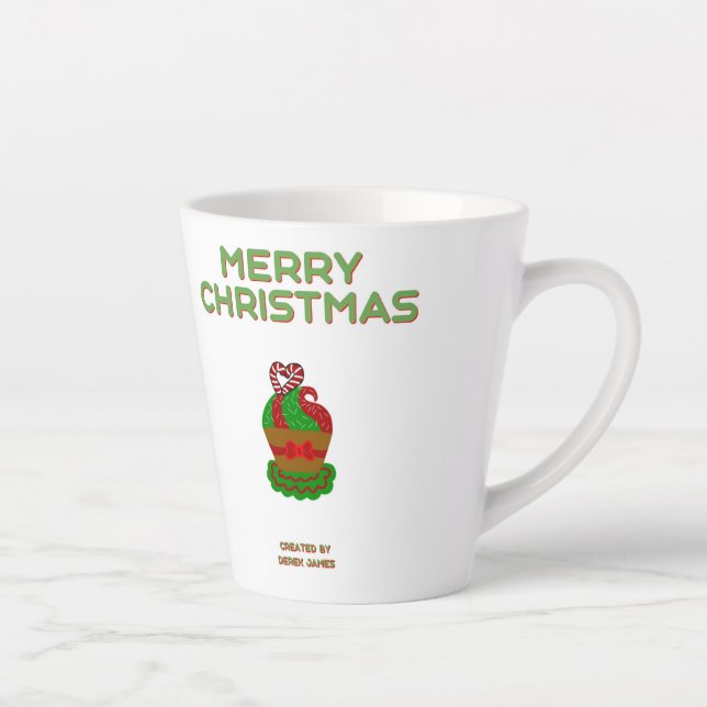 Christmas Cupcake Small Latte Mug (Right)