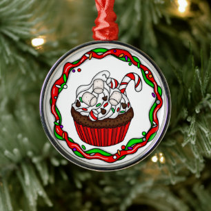 \Christmas Cupcake with Candy Cane Metal Tree Decoration