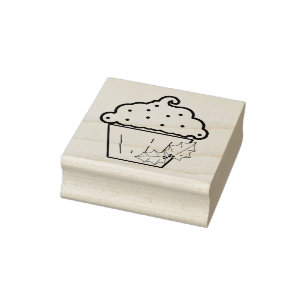 Christmas Cupcake with Holly Art Stamp