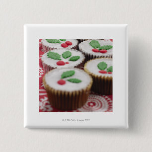 Christmas cupcakes 15 cm square badge