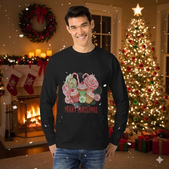 Christmas Cupcakes and Candy Merry Christmas T-Shirt (Creator Uploaded)