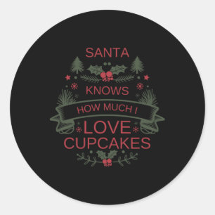 Christmas Cupcakes Lover Shirt For Comfort Foodies Classic Round Sticker