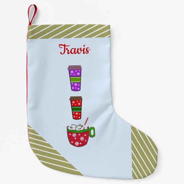 Christmas Cups of Cheer Small Christmas Stocking (Front)