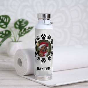 Christmas Custom Dog Photo Water Bottle