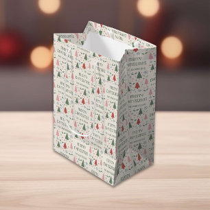 Christmas Custom Family Name Medium Gift Bag