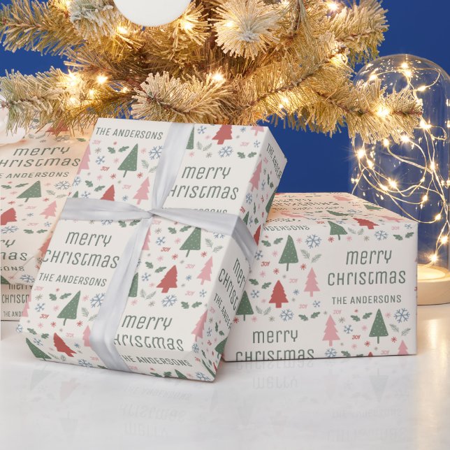 Christmas Custom Family Name Wrapping Paper (Holidays)