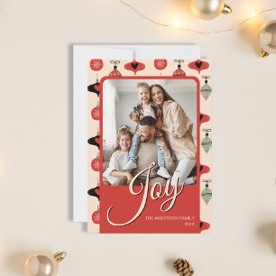 Christmas Custom Family Photo Red Holiday Card
