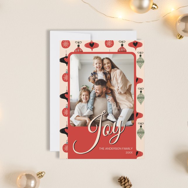 Christmas Custom Family Photo Red Holiday Card (Christmas Custom Family Photo Red Holiday Card)