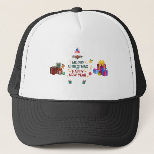 christmas Custom Foam Trucker Hat, White and Black Hat