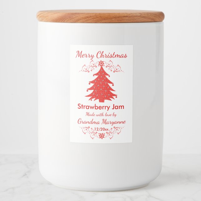 Christmas Custom Home Canning Food Label (Front)