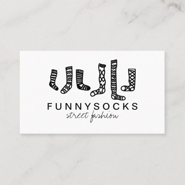 Christmas Custom Store Sock Business Card (Front)