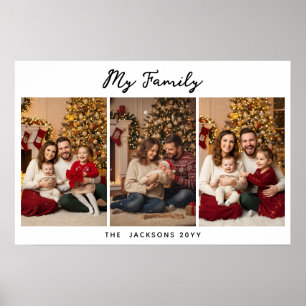 Christmas Custom Three Photos Poster