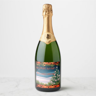 Christmas Custom Wine Bottle Label