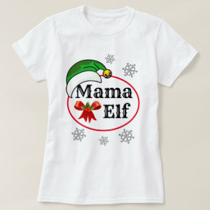 Christmas Customisable Gifts for Women MAMA ELF T-Shirt
