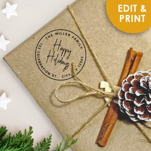 Christmas Customisable Message from Family Rubber Stamp