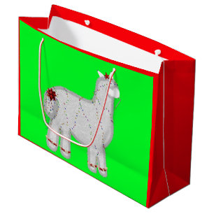 Christmas Cute Alpaca Feliz Navidad Large Gift Bag
