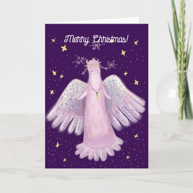 Christmas cute Angel Card (Front)