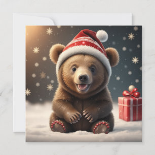 Christmas cute bear Holiday Card