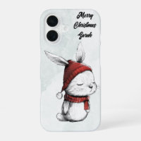 Christmas Cute Bunny Red Hat